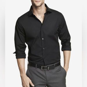NWT Express Slim Solid Stretch 1MX Dress Shirt
